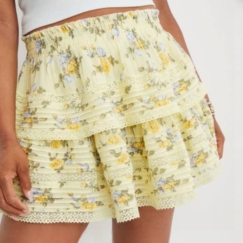 Yellow Floral Aerie Skirt